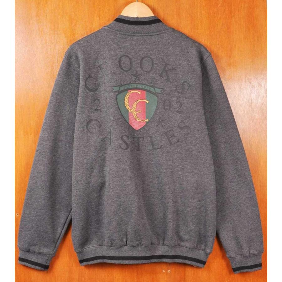 CROOKS & CASTLES スウェットスタジャン フロントスナップスウェット 