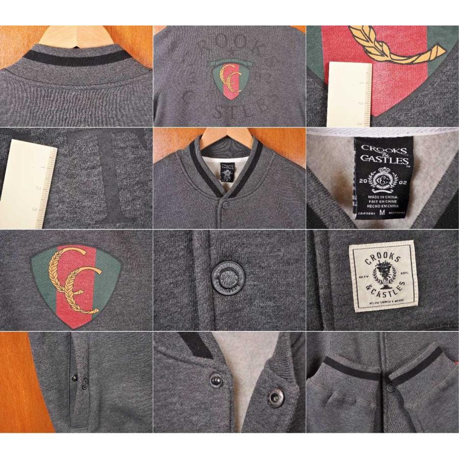 CROOKS & CASTLES スウェットスタジャン フロントスナップスウェット 