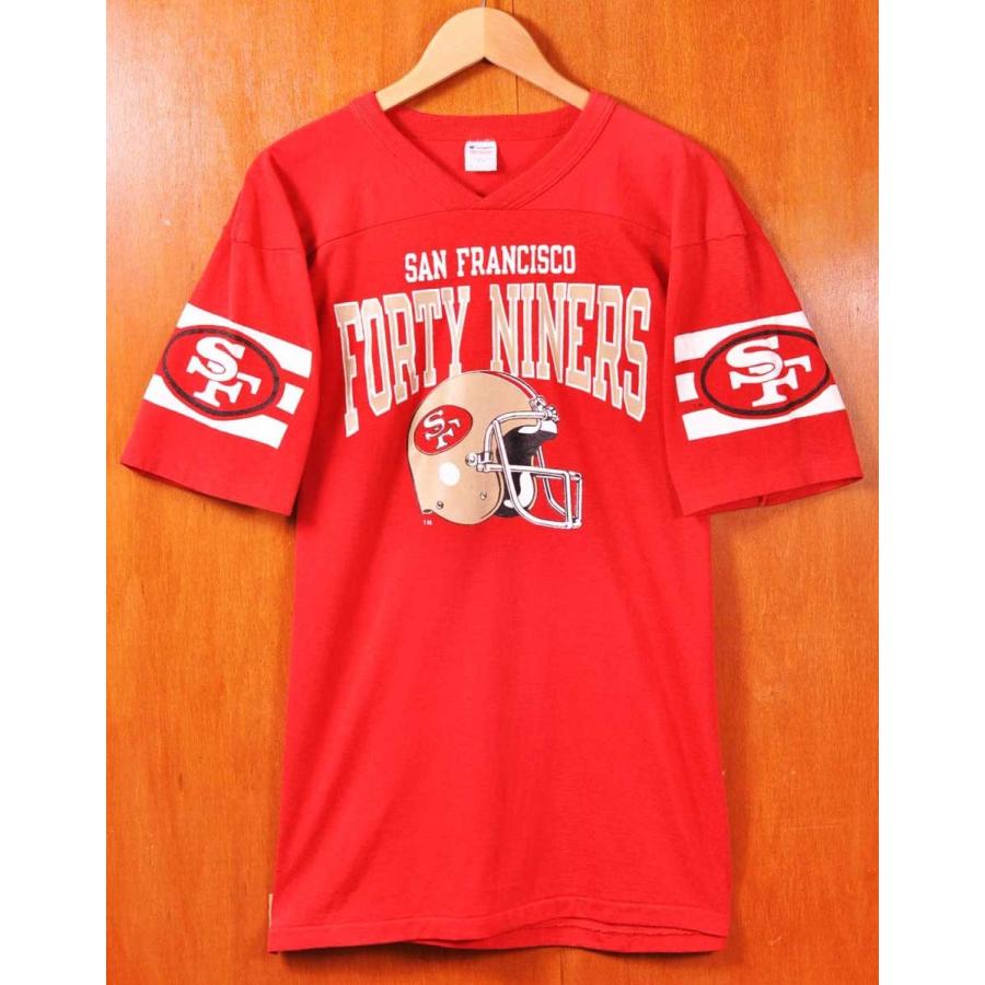 ヴィンテージ 80年代 Champion チャンピオン サンフランシスコ 49ers フットボールシャツ ユニフォーム レッド メンズm 古着雑貨ペンギントリッパー 通販 Yahoo ショッピング