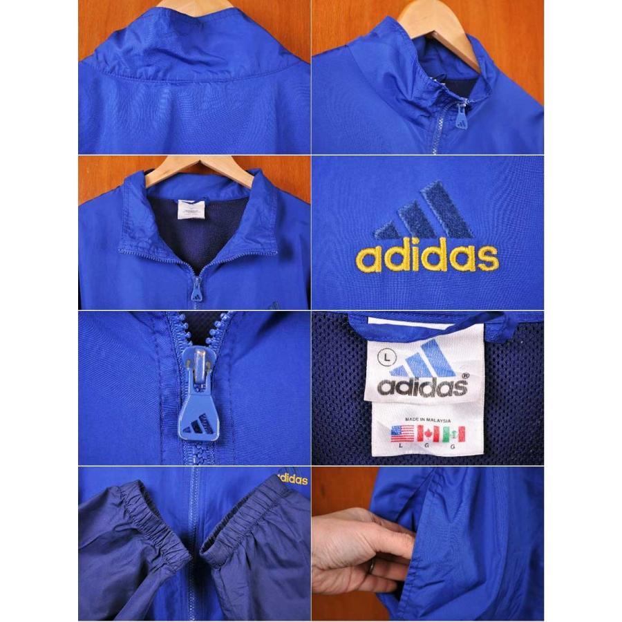 adidas（アディダス） ビッグサイズ ナイロンジャケット ブルー