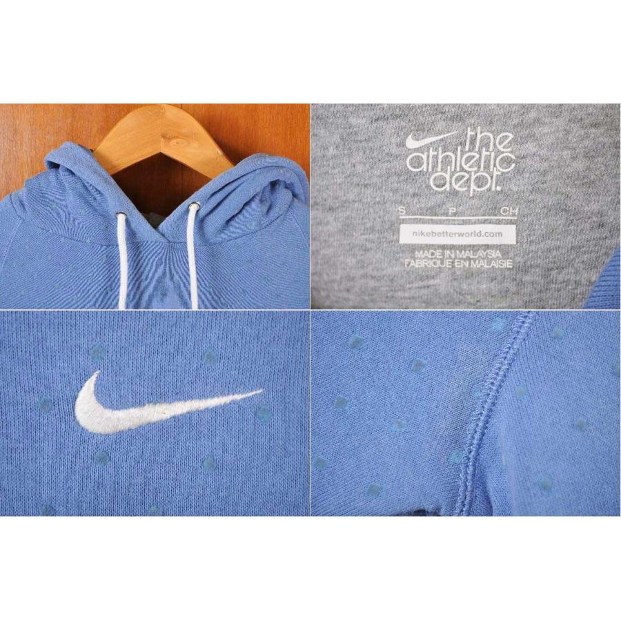 Nike ドット柄 フード付きパーカー ブルー NIKE（ナイキ） プルオーバー スウェット パーカ ライトブルー×ドット