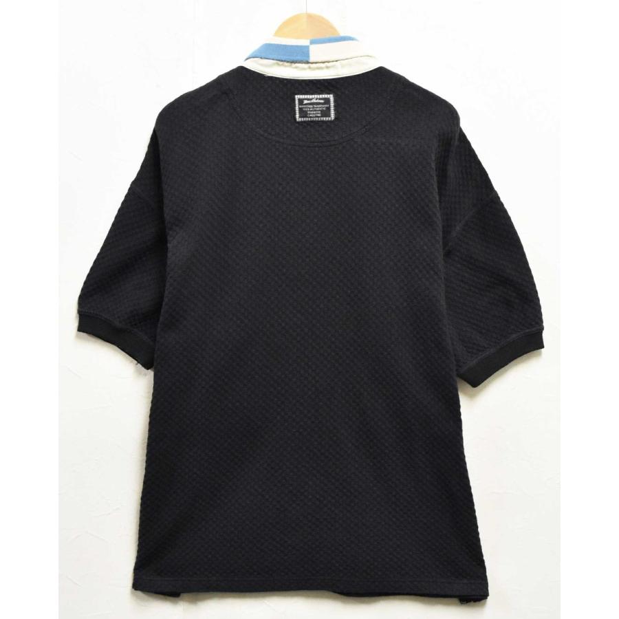 PELLE ビッグサイズ ペレペレ ポロシャツ ラガーシャツ風 ブラック 