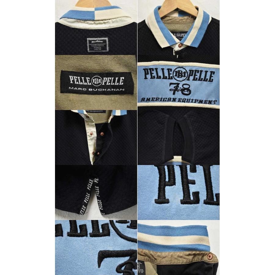 PELLE ビッグサイズ ペレペレ ポロシャツ ラガーシャツ風 ブラック 