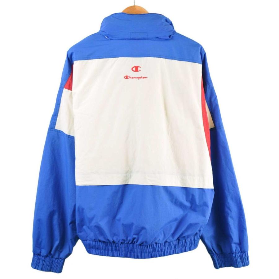 Champion（チャンピオン） 別注刺繍入り ナイロンジャケット ブルー 