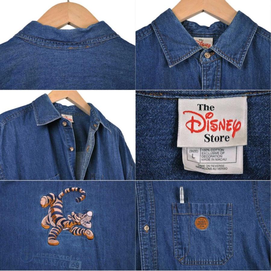 ビッグサイズ Disney ディズニー Tigger ティガー デニムシャツ 長袖シャツ デニムブルー メンズxl相当 1903 古着雑貨ペンギントリッパー 通販 Yahoo ショッピング