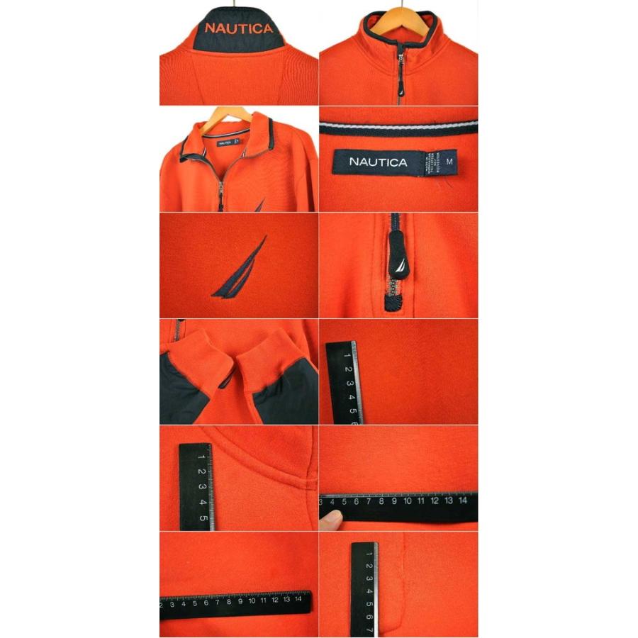 NAUTICA ノーティカ ハーフジップ スウェット オレンジ×ネイビー NAUTICA ノーティカ ハーフジップ スウェット オレンジ×ネイビー