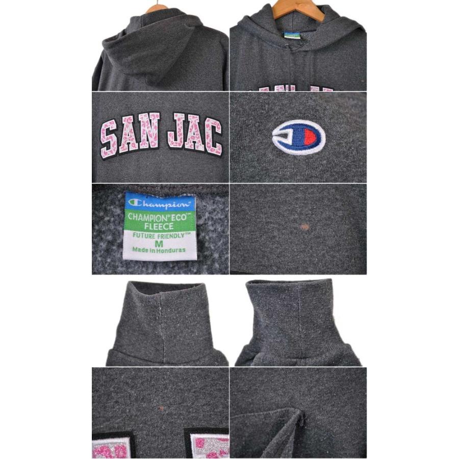 80s チャンピオン カレッジ パーカー フーディー L 霜降りグレー Champion（チャンピオン） カレッジ系 プルオーバー スウェット パーカ