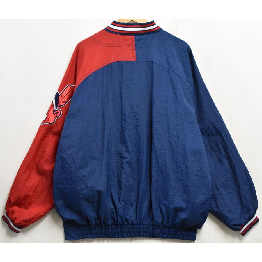 MLB 米国製　インディアンス　スタジャン　ネイビー　刺繍 ビッグサイズ スターター MLB インディアンス ガーディアンズ ハーフ