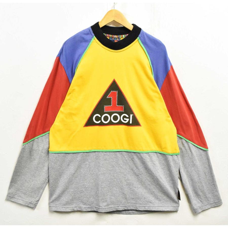 COOGI クージー 長袖Tシャツ ロンT イエロー×グリーン×パープル×レッド 