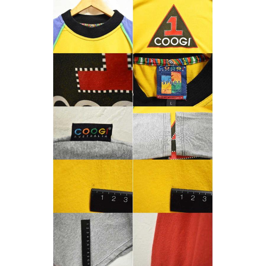 COOGI クージー 長袖Tシャツ ロンT イエロー×グリーン×パープル×レッド 
