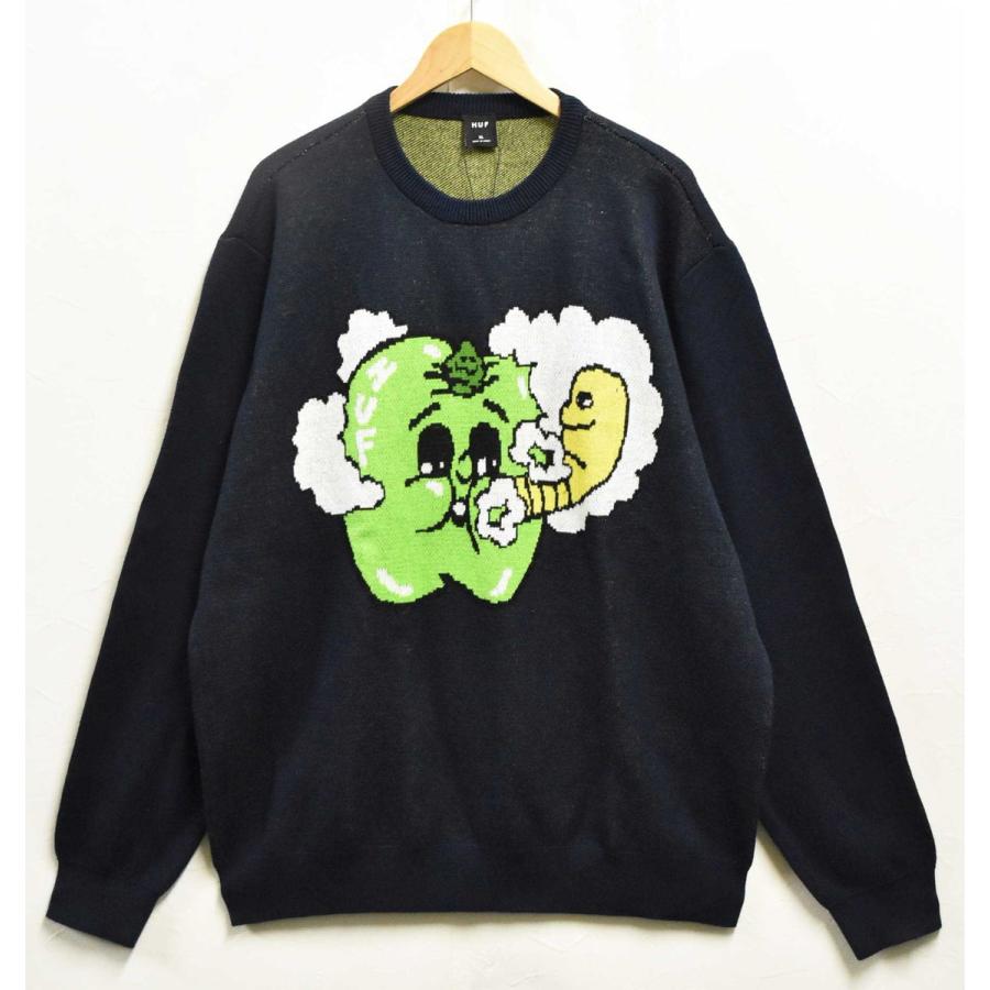 HUF 未使用品 展示品 ビッグサイズ ハフ SMOKED APPLE SWEATER ニット 