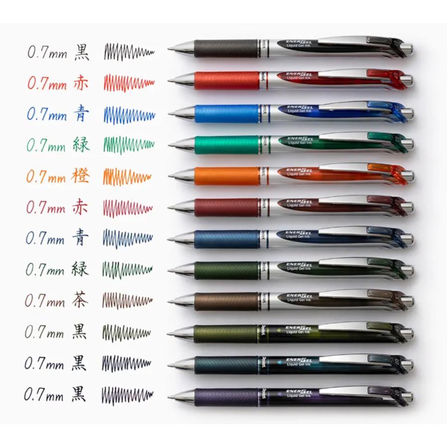 エナージェル ノック式【0.7mm インディゴブラック】ゲルボールペン