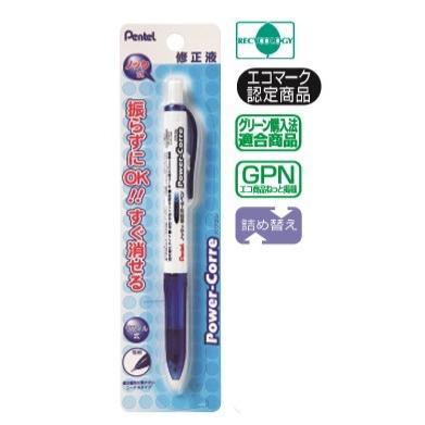 ぺんてる（Pentel） ノック式修正ボールペン 「パワコレ」 ブルー 油性