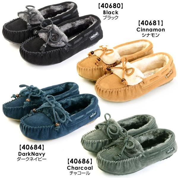 レディース 本革 キーラスリッパ モカシン ボア ウッドビーズ ムートン モカシンシューズ  MINNETONKA ミネトンカ KYRA SLIPPER 40680 40681 40684 40686｜pennepenne｜02