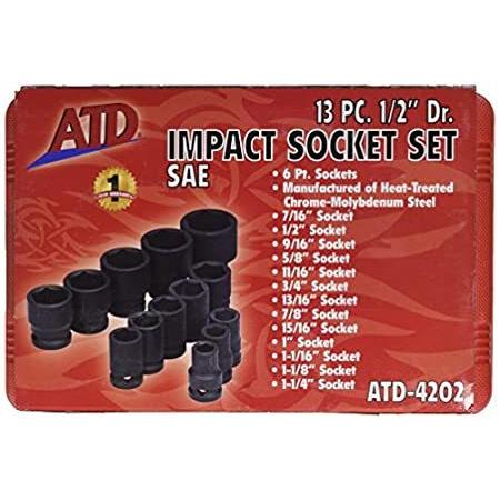 買い上げで送料無料 ATD Tools ATD-4202 13 Pc. 6-Point Standard Impact Socket Set