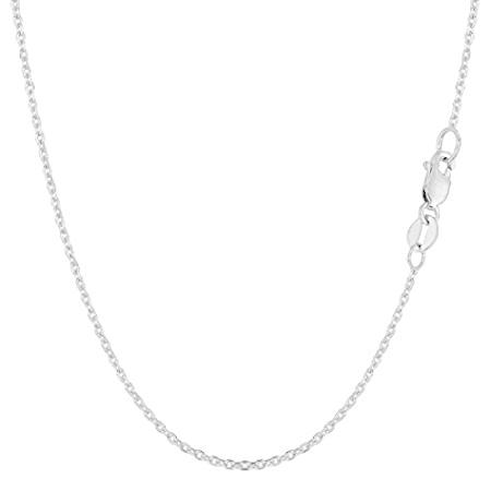 14k White Gold Cable Link Chain Necklace, 1.1mm, 18
