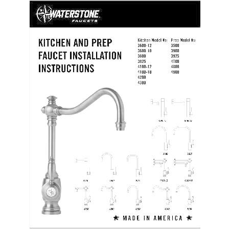 Waterstone　4900-DAMB　Hampton　Prep　Faucet　Antique　Brass　Distressed　American　Bronze