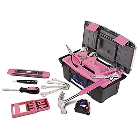 Apollo Precision Tools DT9773P Household Tool Kit with Tool box, Pink, 53-P