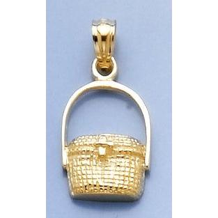 14k イエローゴールド 航海チャームペンダント 2-D ナンタケットバスケット