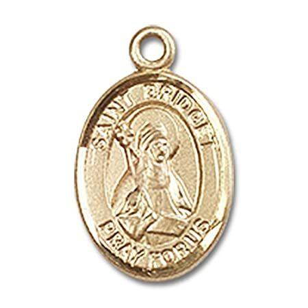 【ギフ_包装】 聖Bridget Sweden手作りオーバルメダルペンダント14 KTイエローゴールド of ネックレス、ペンダント