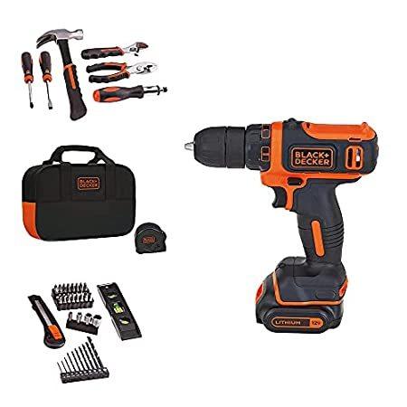 BLACK   DECKER BDCDD12PK 12V最大リチウムイオンドリル ドライバプロジェクトキット