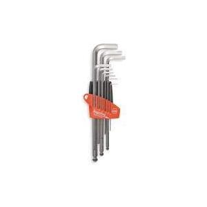 Wiha Tools Long L-Shaped Metric Chrome Ball End Hex Key Set, Number of Piec