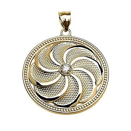 10 K黄色ゴールドShield Armenianエタニティキュービックジルコニアペンダント