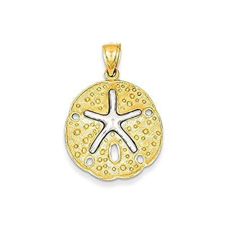 14 K 2つトーン砂ドルW /ヒトデペンダント