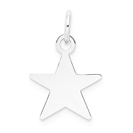 Jewels By Lux 14k ホワイトゴールド プレーン .013ゲージ 刻印可能 スターチャーム