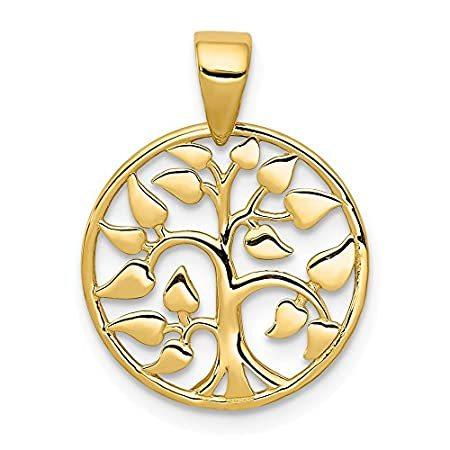 14 Kゴールドポリッシュツリーでサークルペンダント