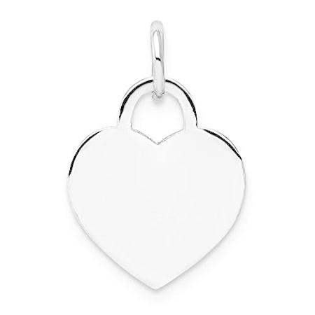 Jewels By Lux 14金ホワイトゴールド 小さな刻印可能なハート