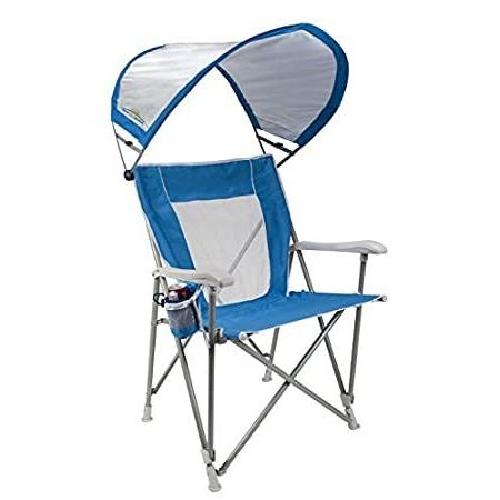 GCI Waterside SunShade Folding Captain's Beach Chair with Adjustable SPF Ca