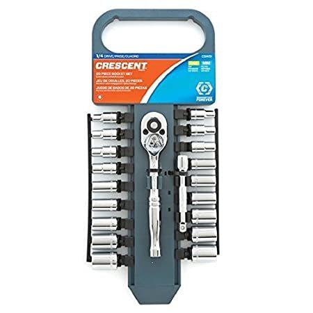 【送料無料】 Crescent CSWS1 1/4 Drive 6 Point SAE/Metric Socket Wrench 20 Piece Set