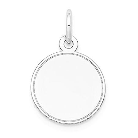 Jewels By Lux 14k ホワイトゴールド プレーン .013ゲージ ラウンド彫刻可能ディスクチャーム