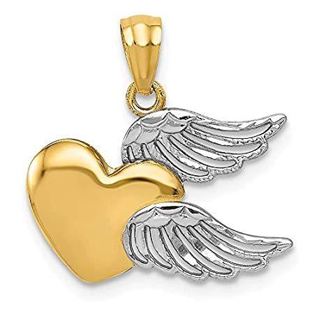 14 Kとロジウムハートと翼ペンダント