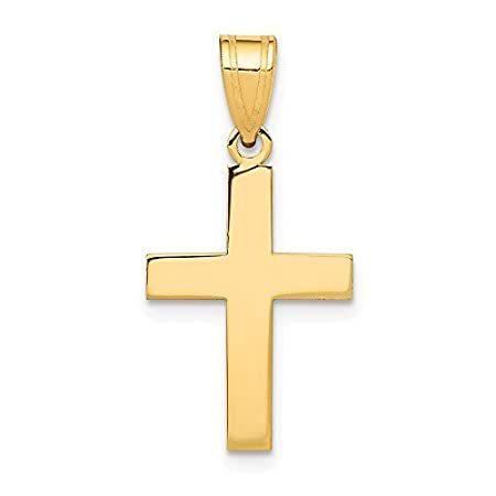 Jewels By Lux 14K イエローゴールド 光沢仕上げ クロスチャーム