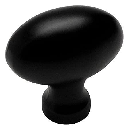 Cosmas 6022 FBフラットブラック楕円形Oblongキャビネットノブ – 20パック