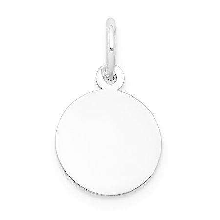 Jewels By Lux 14k ホワイトゴールド プレーン .009 ゲージ ラウンド彫刻可能ディスクチャーム