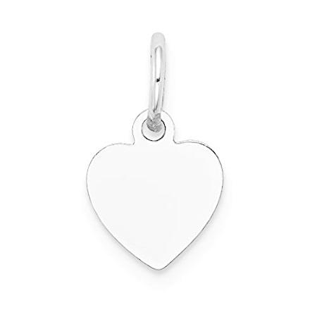 Jewels byラックス14 KホワイトゴールドPlain .013ゲージEngravable Heart Charm