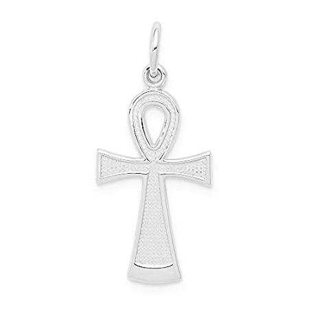 Jewels By Lux 14k ホワイトゴールド アンククロスペンダント