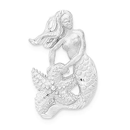 14 Kホワイトゴールドサテン&ダイヤモンドカットマーメイドチェーンスライド