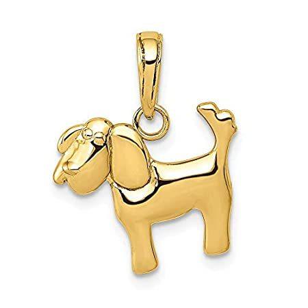 Jewels By Lux 14K イエローゴールド ポリッシュドッグチャーム