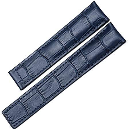 20 mmブルーアリゲーターエンボスDeployment Leather Watch Strap Band for Deployment Clasp