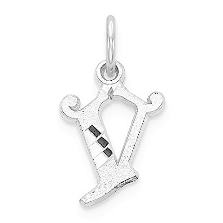 14 Kホワイトゴールドダイヤモンドカット初期Vチャーム
