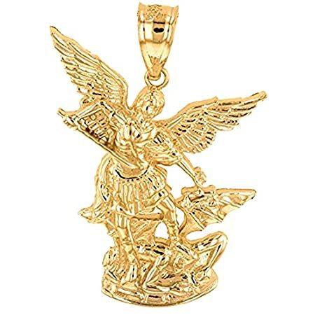 Fine 14 KイエローゴールドSaint Michael the Archangelチャームペンダント