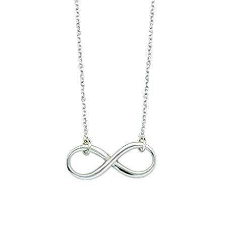 スターリングシルバーロジウムメッキside-ways調節可能なインフィニティネックレスチェーンロブスターロック – 18インチ