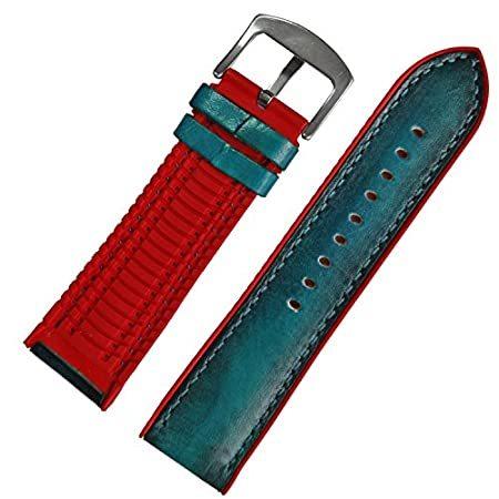 22 mm 24 mmグリーンカーフスキンレッドシリコンゴムメンズレディース腕時計ストラップ時計バンド 20mm グリーン