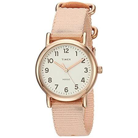 (タイメックス) Timex ウィークエンダー レディース 31mm 腕時計, ピンク/ローズゴールド。, One Size, 31 mmファブリック