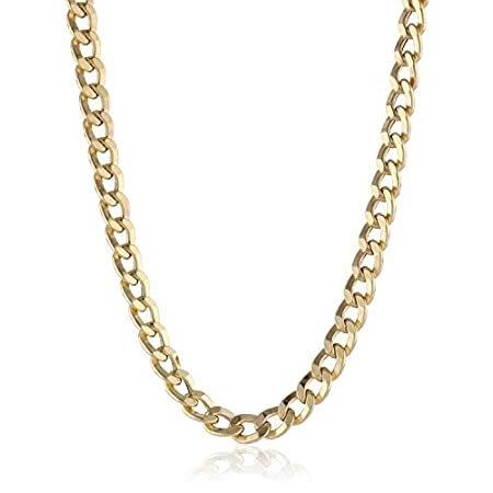 18Kソリッドゴールド 1.8mm 2.5mm 3mm 3.8mm 4.5mm 5.5mm 7mm キューバカーブリンクチェーンネックレス イタリア製(83028円)