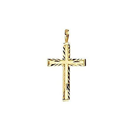 14K イエローゴールドペンダント 14金 クロスペンダント ゴールド
